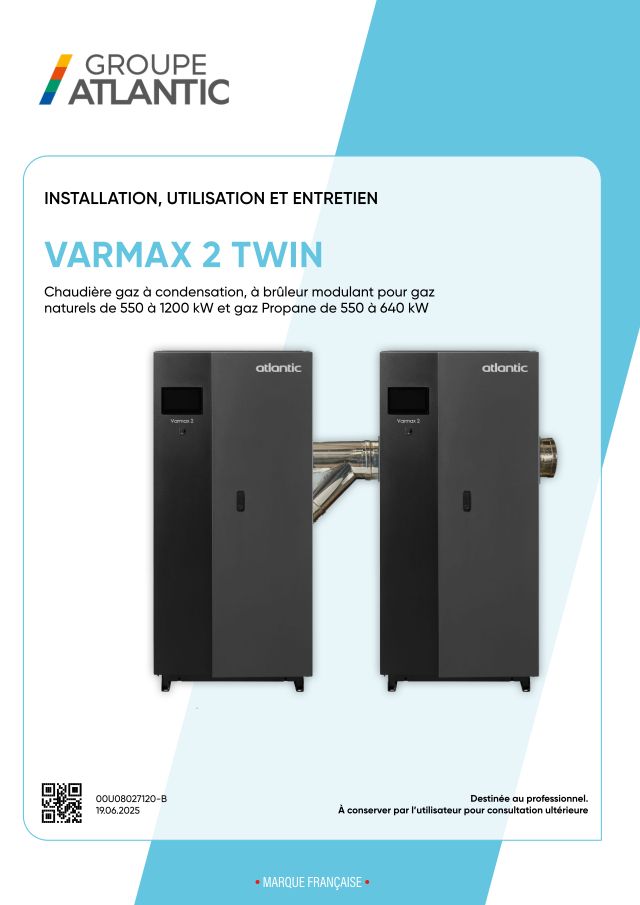 Premiere page : Notice d'installation Atlantic Solutions Chaufferie VARMAX 2 TWIN 998 (20Mb 2-3 PIQUAGES) (556135)