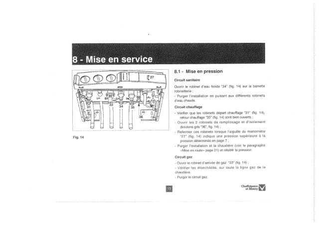 Première page : Notice mise en service Chaffoteaux CALYDRA 23 CF N FR