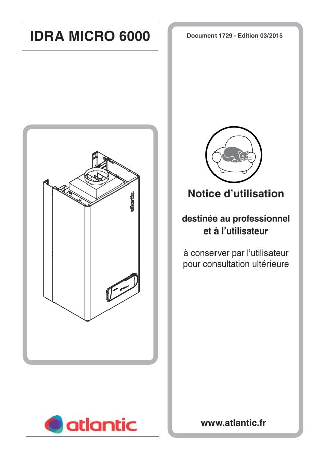 Première page : Notice d'utilisation Atlantic IDRA MICRO 6024