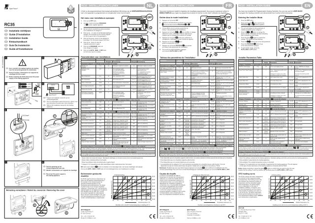Première page : Notice d'installation ACV RC35 RF