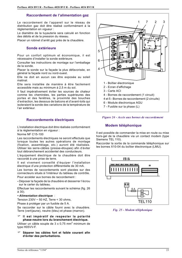 Première page : Schéma électrique Atlantic PERFINOX 4028