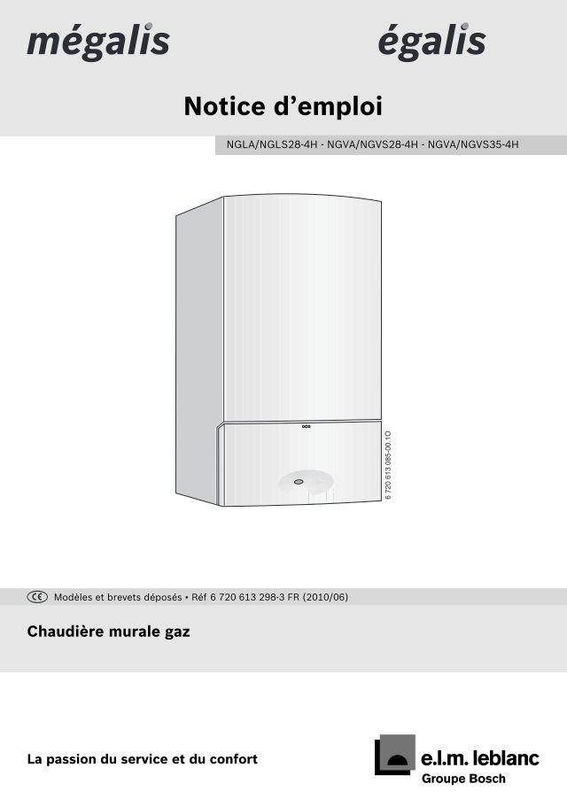 Première page : Notice d'utilisation Elm Leblanc EGALIS NGVA28-4HN