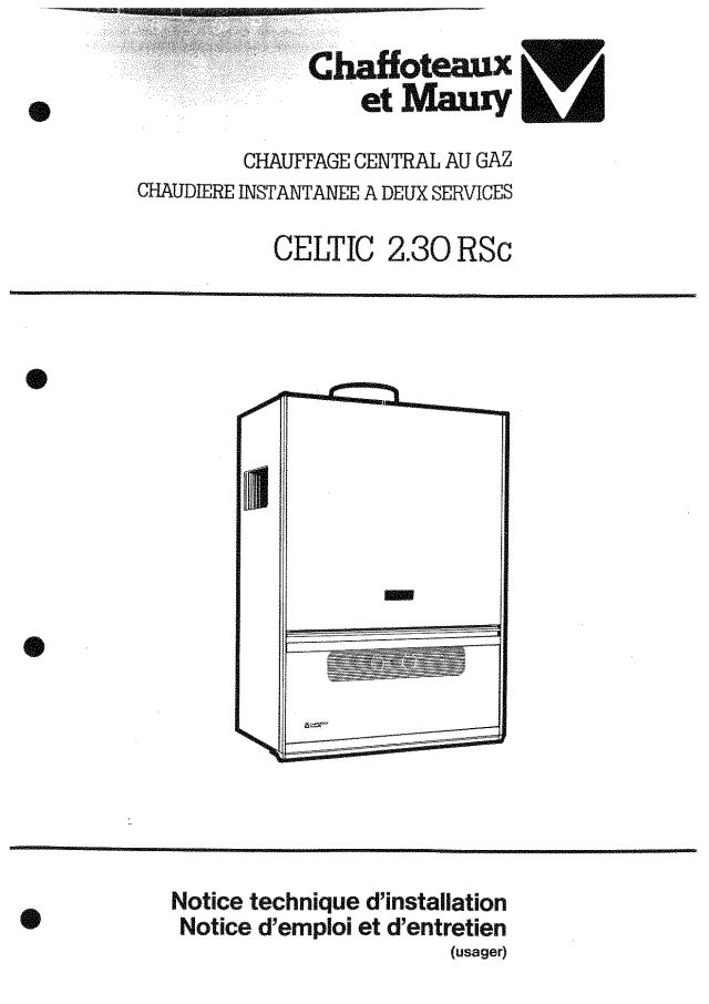 Premiere page : Notice d'utilisation Chaffoteaux CELTIC 2.30 RSc b NAT (228131)