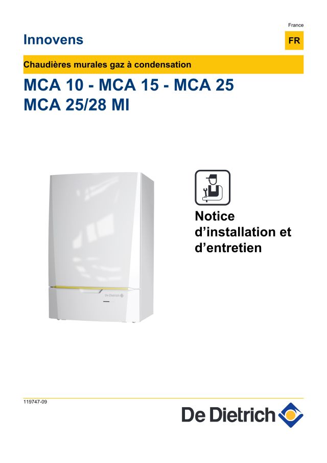 Première page : Notice d'installation De Dietrich Innovens MCA 15