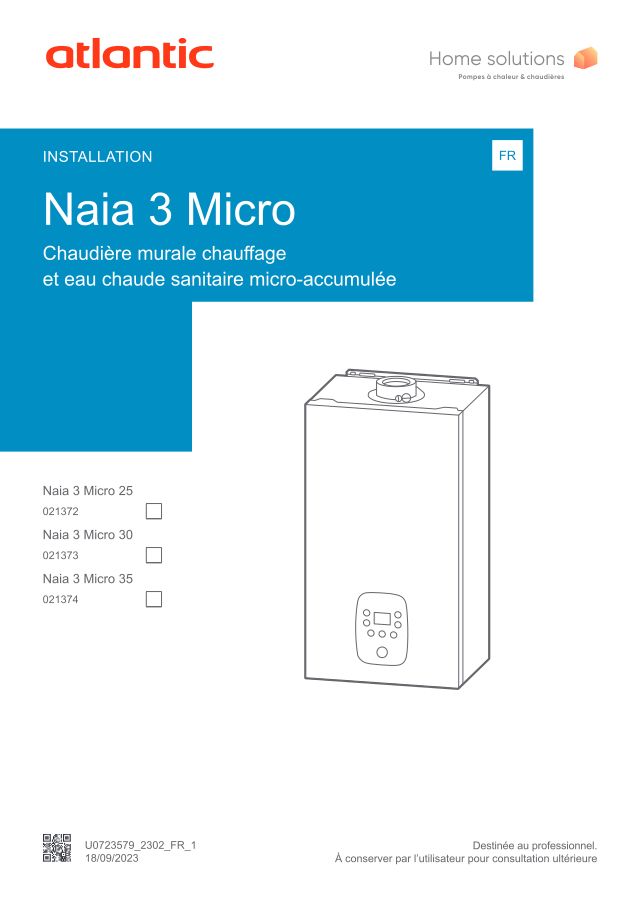 Premiere page : Notice d'installation Atlantic NAIA 3 MICRO 35 (021374)