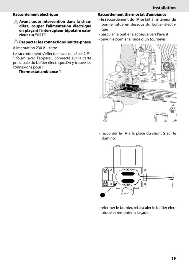 Première page : Schéma électrique Chaffoteaux INOA 25 FF B/P FR