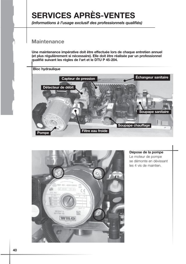 Première page : Notice de maintenance Saunier Duval THEMAPLUS F 30 E