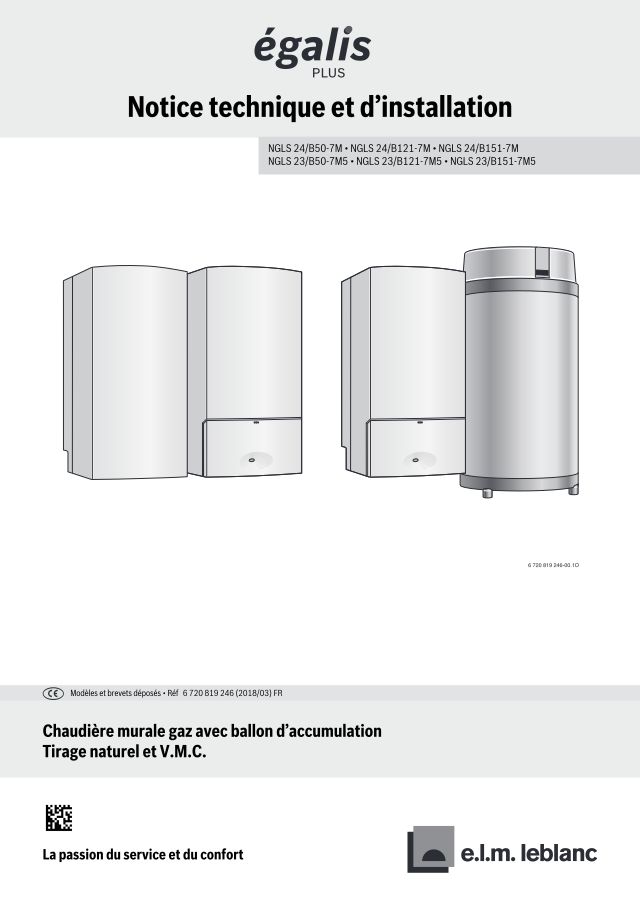 Première page : Notice d'installation Elm Leblanc NGLS 24/B121-7MN