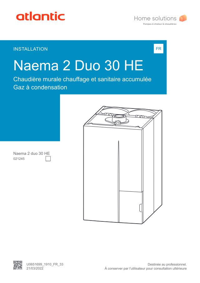 Première page : Notice d'installation Atlantic NAEMA 2 DUO 30 HE