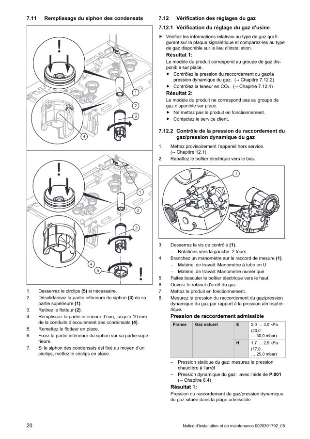 Première page : Reglages combustion Saunier Duval ThemaFast M-Condens 31-AS/1 M