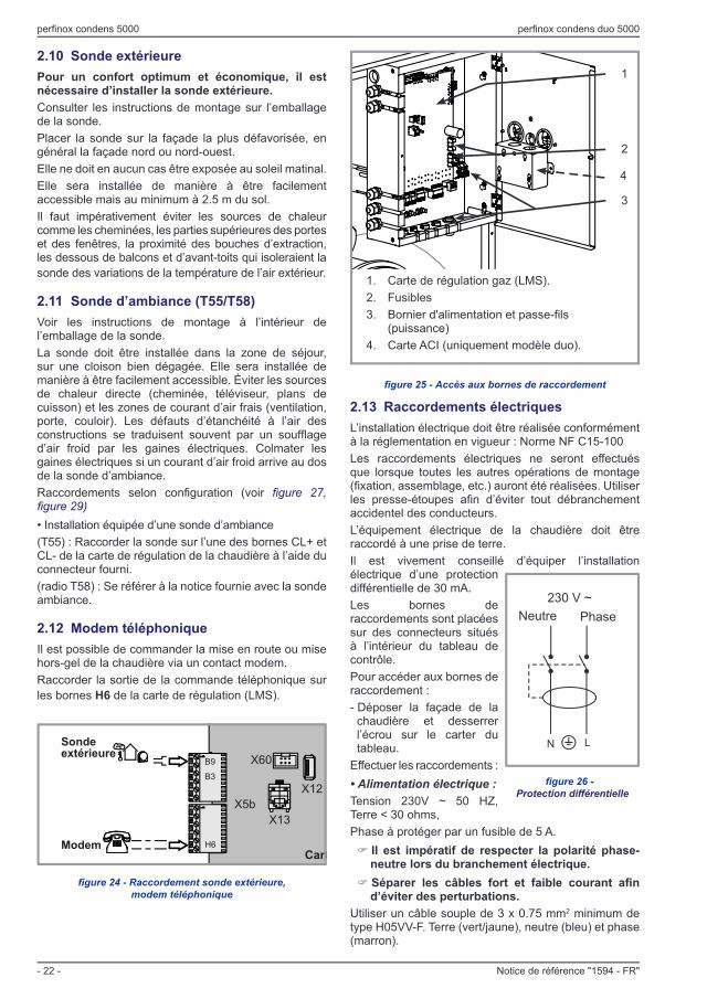 Première page : Schéma électrique Atlantic PERFINOX CONDENS 5024