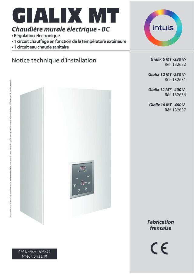 Première page : Notice d'installation Auer GIALIX 12 MT Mono