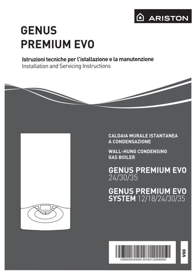 Première page : Notice d'installation Ariston GENUS PREMIUM EVO SYSTEM 24