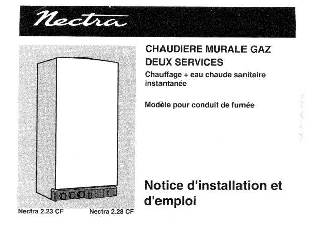 Première page : Notice d'installation Chaffoteaux NECTRA 2.23 CF P FR