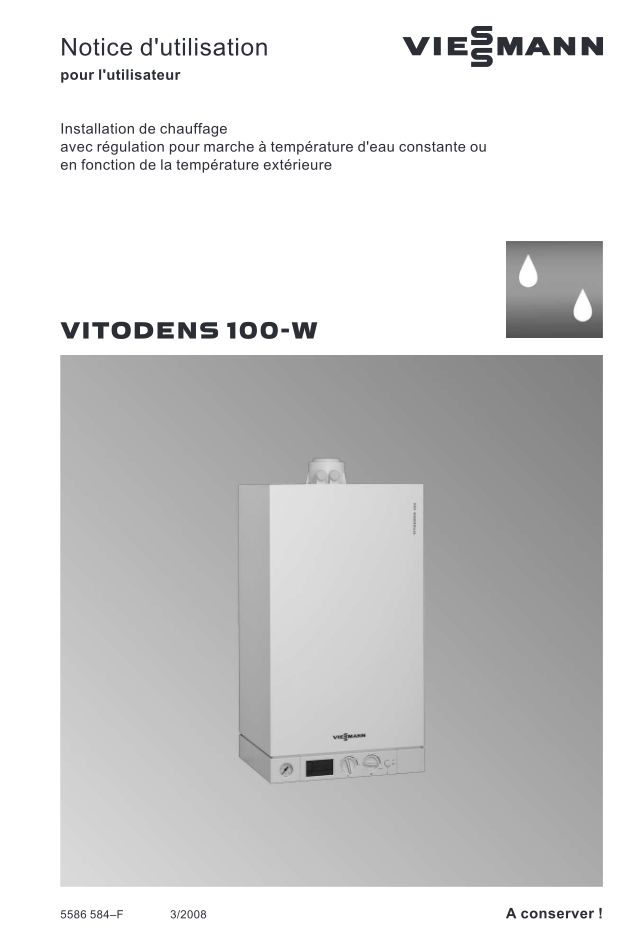 Première page : Notice d'utilisation Viessmann VITODENS 100-W WB1C 19kW