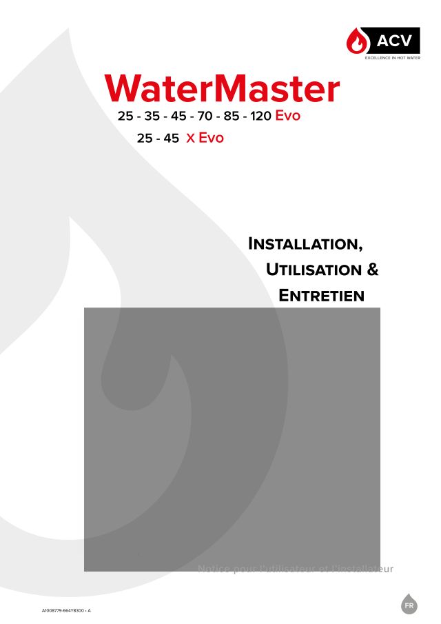 Premiere page : Notice d'utilisation ACV WaterMaster X EVO 45 (052793)