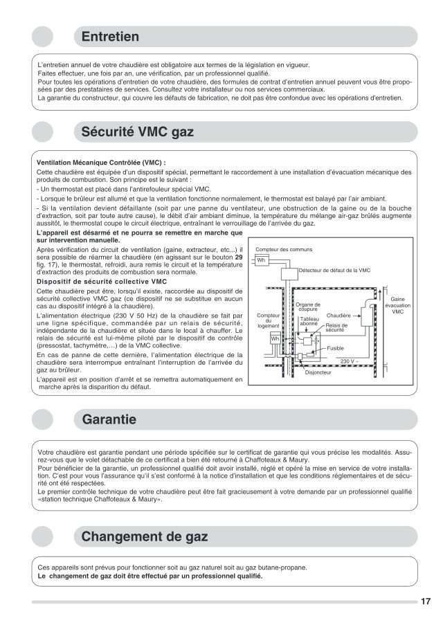 Première page : Reglages combustion Chaffoteaux BALIXIA 24 VMC N FR