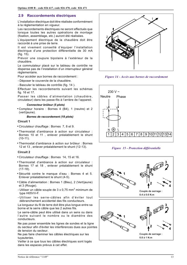 Première page : Schéma électrique Atlantic OPTIMA 4125 B