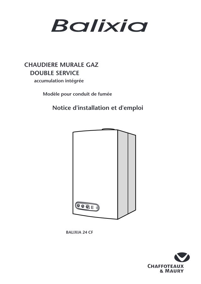Première page : Notice d'installation Chaffoteaux BALIXIA 24 CF N FR