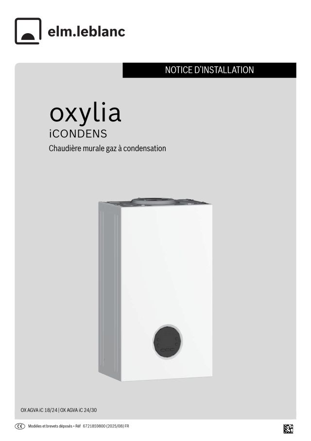 Première page : Notice d'installation Elm Leblanc OXYLIA OX AGVA IC 24-30