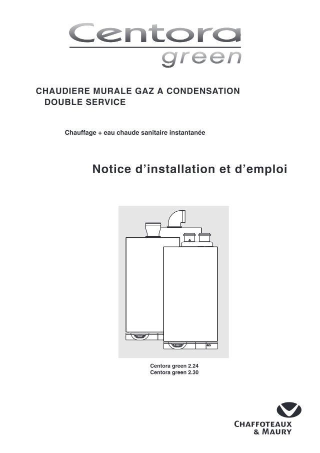 Première page : Notice d'utilisation Chaffoteaux CENTORA GREEN 2.24 N FR