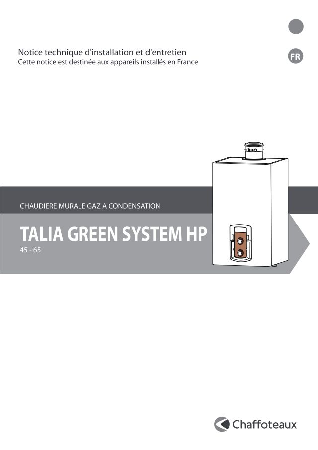 Première page : Notice d'installation Chaffoteaux TALIA GREEN SYSTEM HP 85KW
