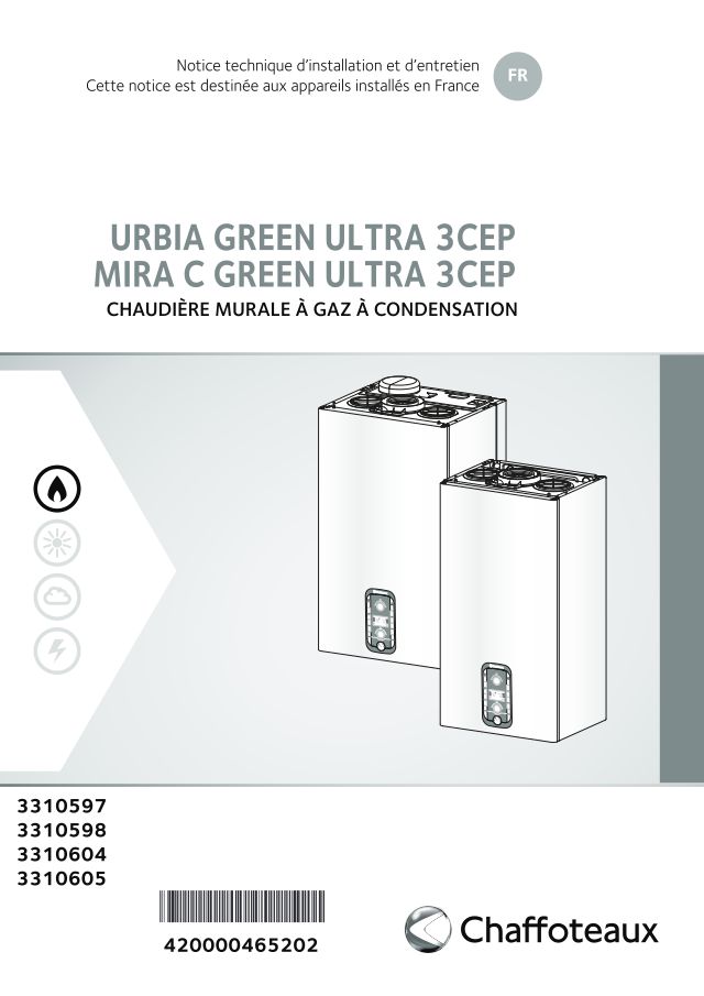 Premiere page : Notice d'installation Chaffoteaux URBIA GREEN ULTRA 35 3CEP
