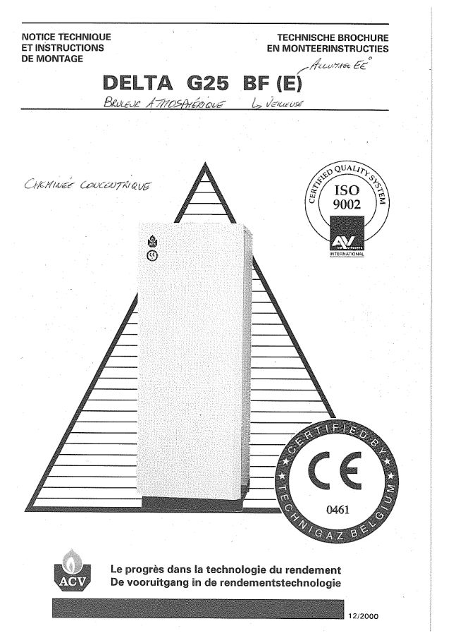 Premiere page : Notice d'installation ACV Delta G 25 BF (02102701)