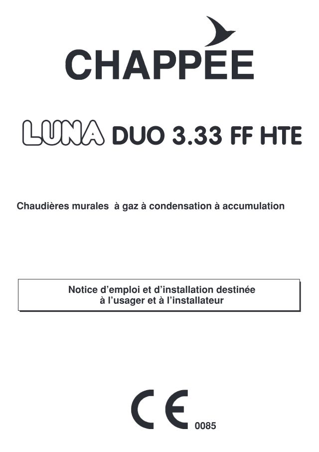 Première page : Notice d'utilisation Chappee LUNA DUO 3.33 FF HTE
