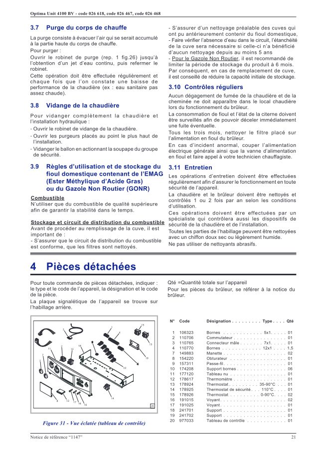 Premiere page : Vue éclatée et pièces détachées Atlantic OPTIMA UNIT 4135 BV (026468)
