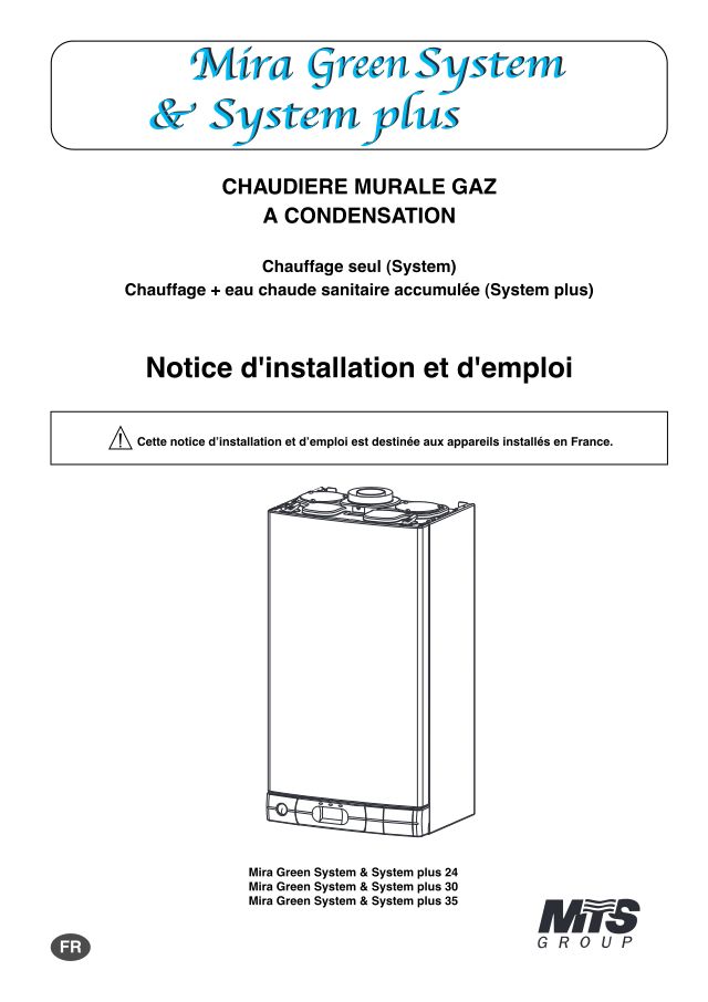 Première page : Notice d'utilisation Chaffoteaux MIRA GREEN SYSTEM 24 NAT