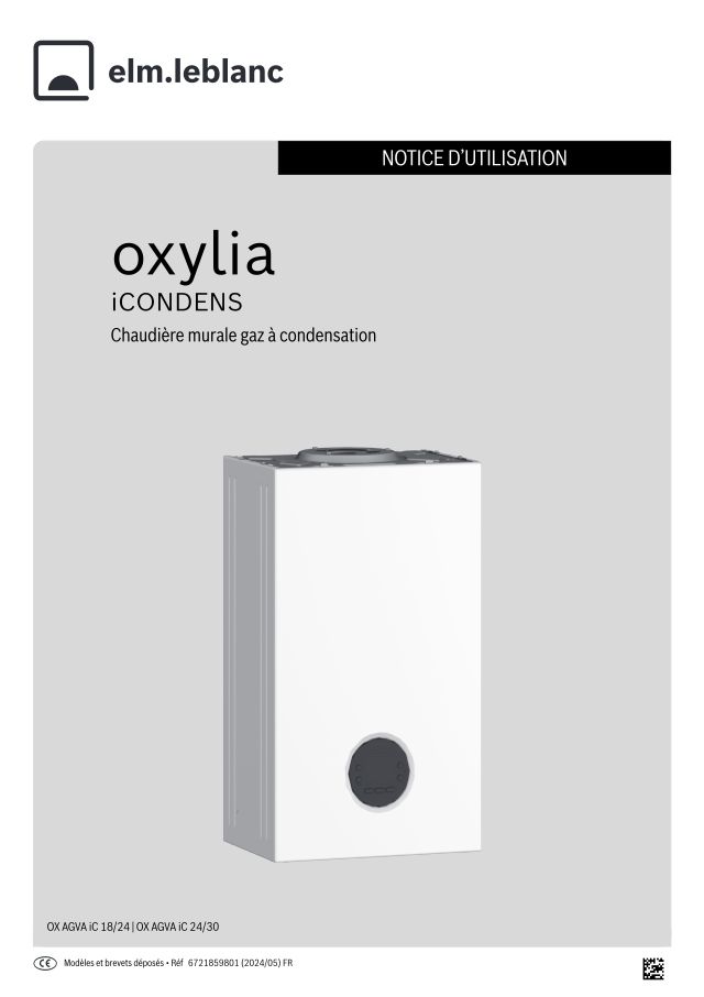 Premiere page : Notice d'utilisation Elm Leblanc OXYLIA OX AGVA IC 24-30 (7716704756)