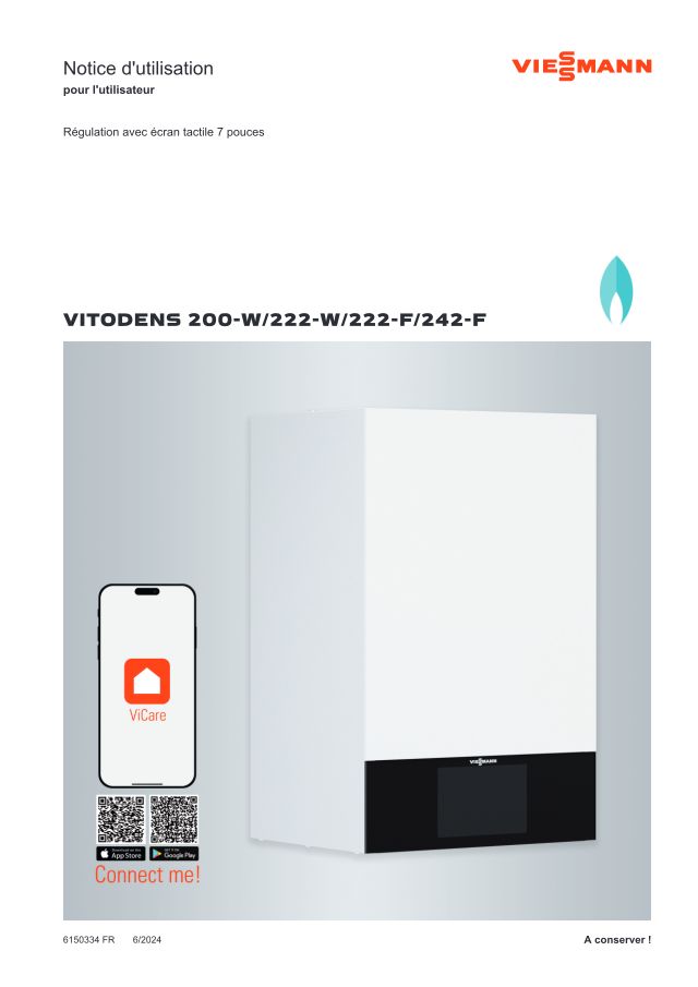 Premiere page : Notice d'utilisation Viessmann VITODENS 200-W B2KF-25 2,5-25kW (7946814)