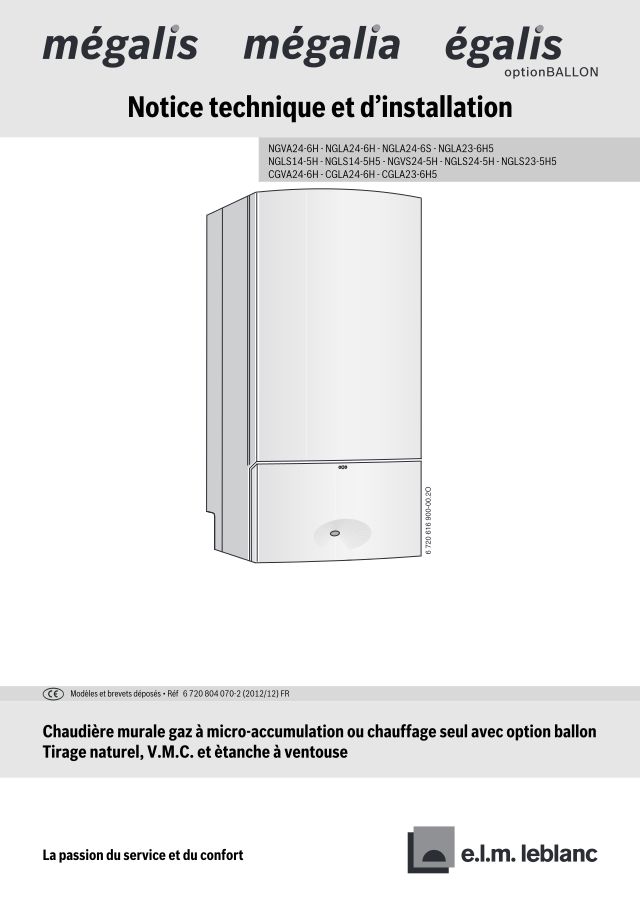Première page : Notice d'installation Elm Leblanc NGLS14-5H NAT