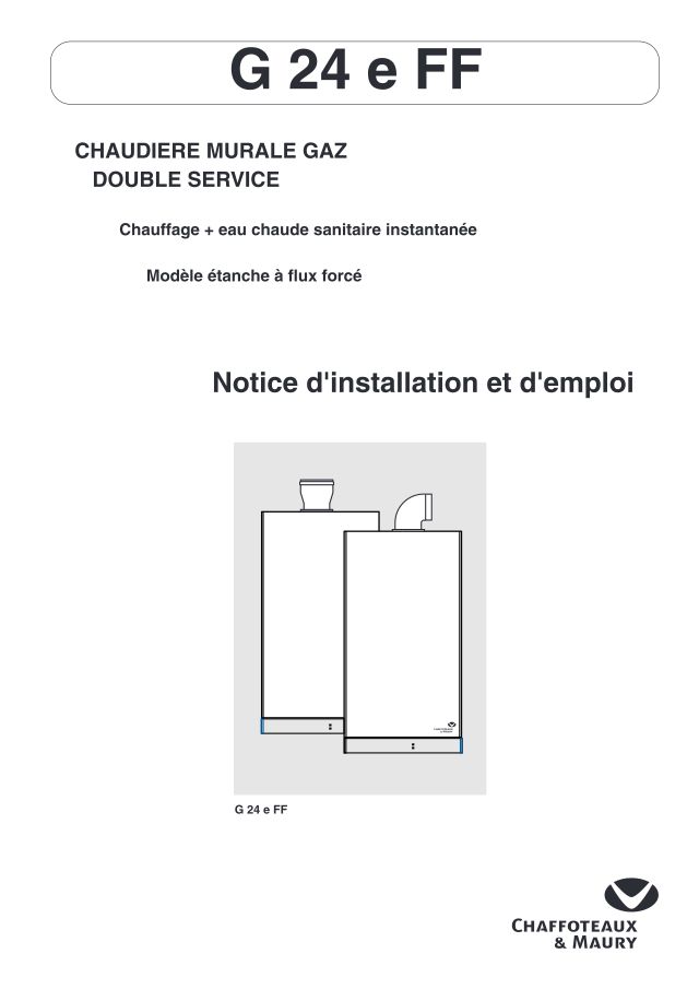 Première page : Notice d'utilisation Chaffoteaux G 24 e CF N FR