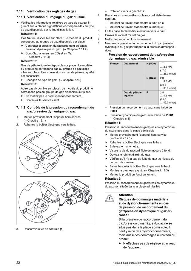Première page : Reglages combustion Saunier Duval ThemaPlus Condens MA 30