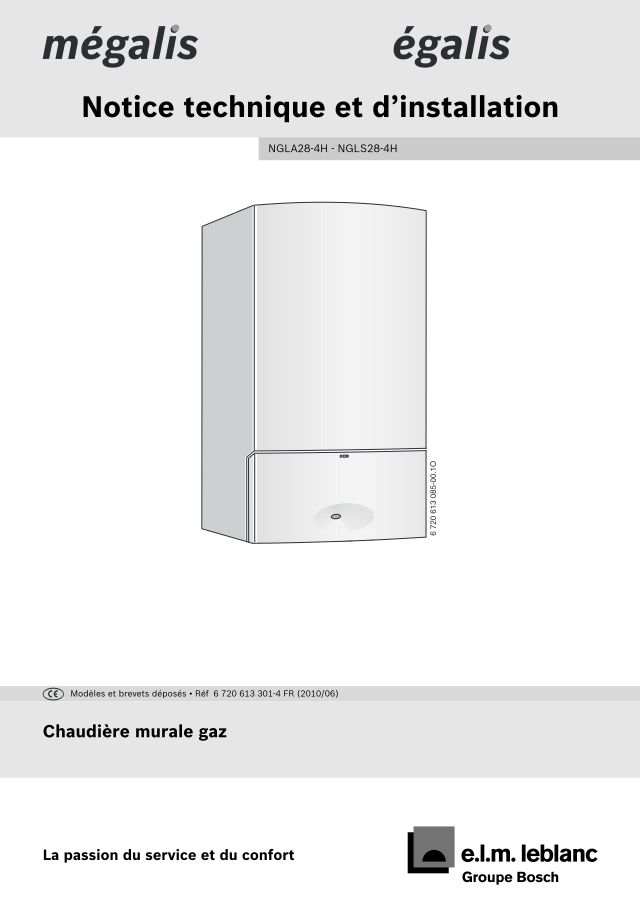 Première page : Notice d'installation Elm Leblanc NGLA28-4HN