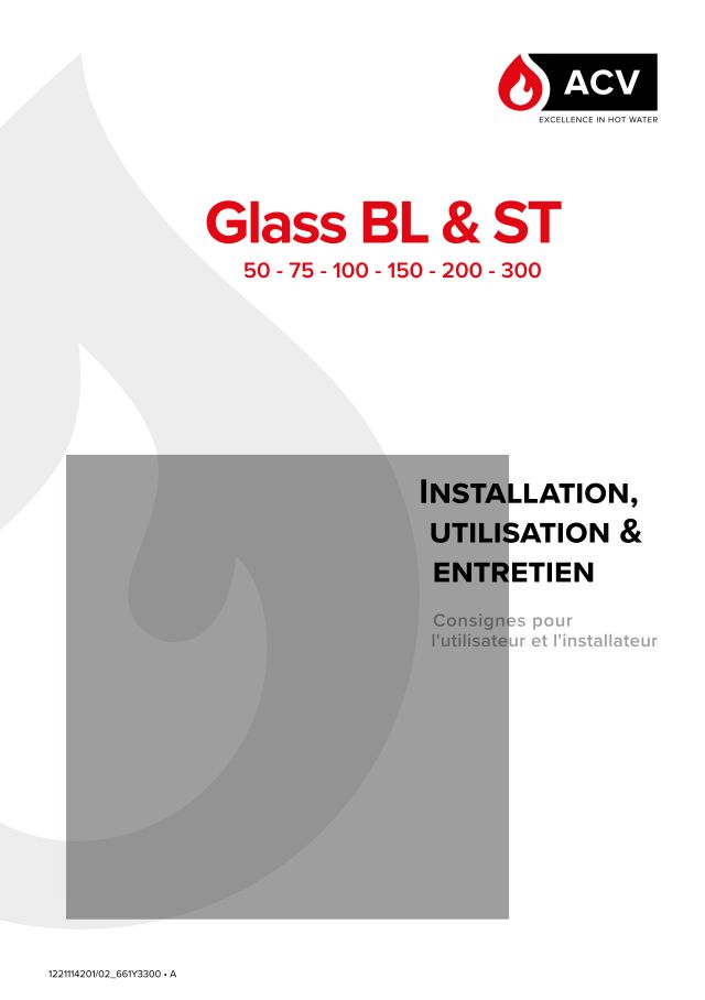Premiere page : Notice d'utilisation ACV GLASS BL 50 (784310)