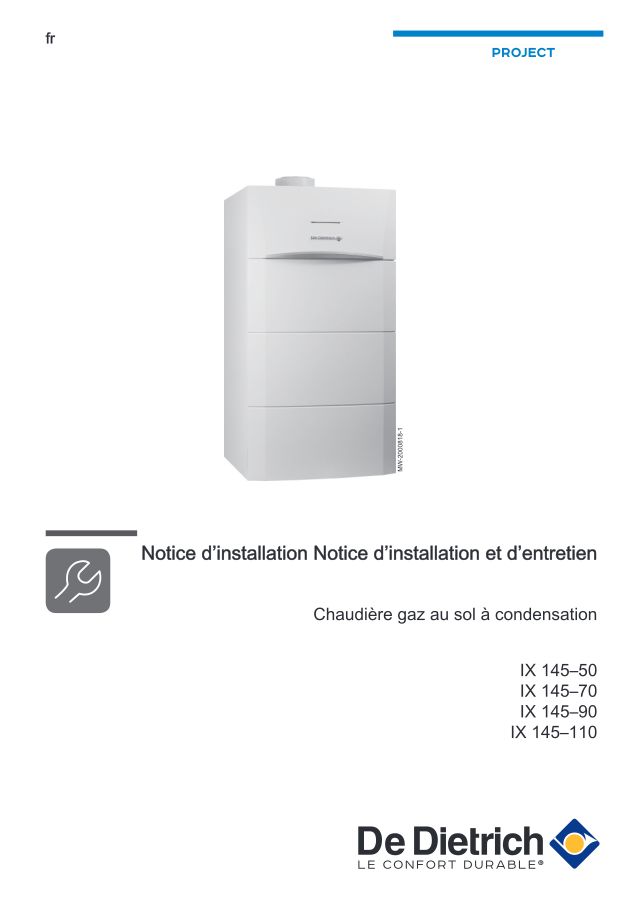 Première page : Notice d'installation De Dietrich IX 145-90