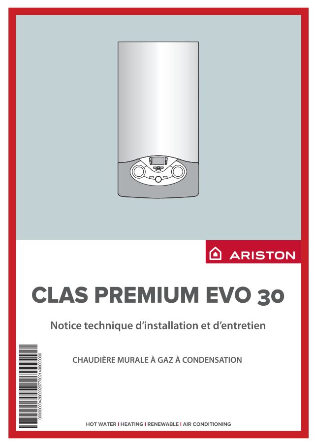 Premiere page : Notice d'installation Ariston CLAS PREMIUM EVO 30 FR (3300685)