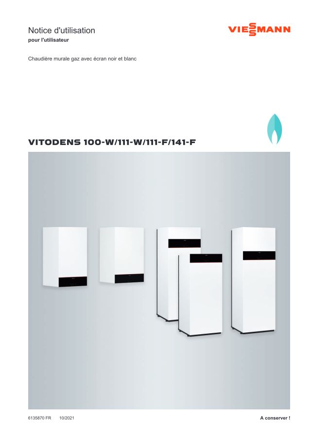 Premiere page : Notice d'utilisation Viessmann VITODENS 100-W B1HF-32 (7544690)