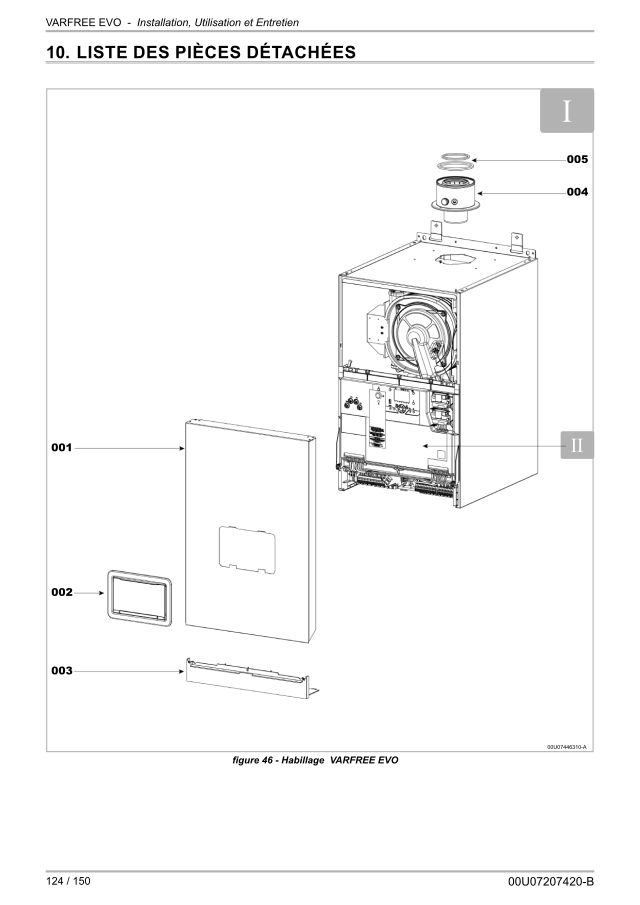 Première page : Pièces détachées Atlantic Solutions Chaufferie VARFREE EVO 150 FR
