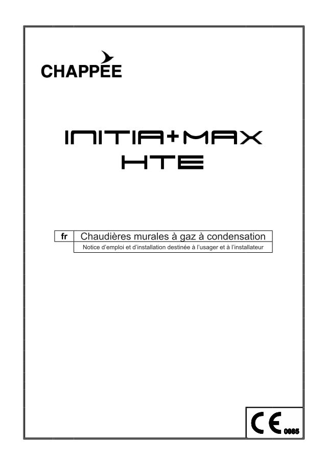 Première page : Notice d'utilisation Chappee INITIA + MAX 2.29 HTE