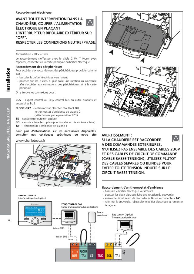 Première page : Schéma électrique Chaffoteaux NIAGARA C GREEN ULTRA 25 3CEP