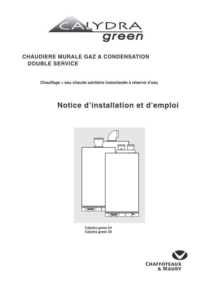 Première page : Notice d'utilisation Chaffoteaux CALYDRA GREEN 30 N FR