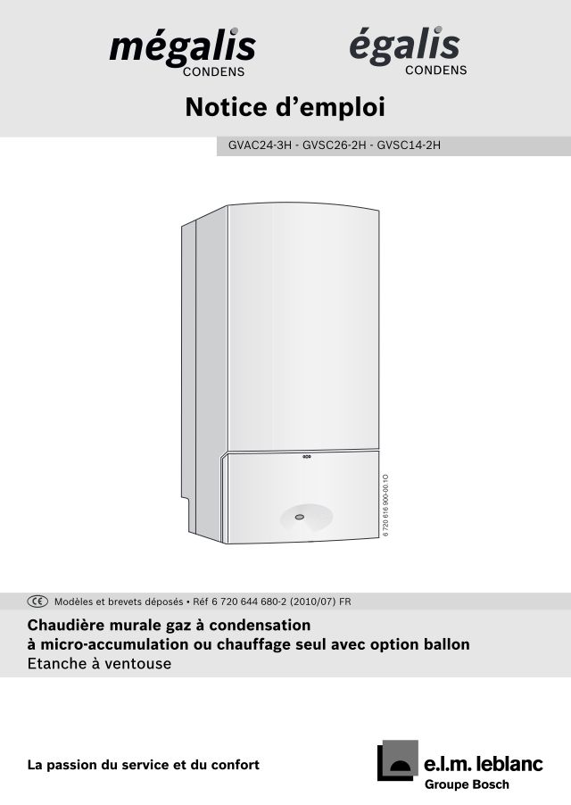 Premiere page : Notice d'utilisation Elm Leblanc MEGALIS CONDENS GVSC26-2HN (7716704503)