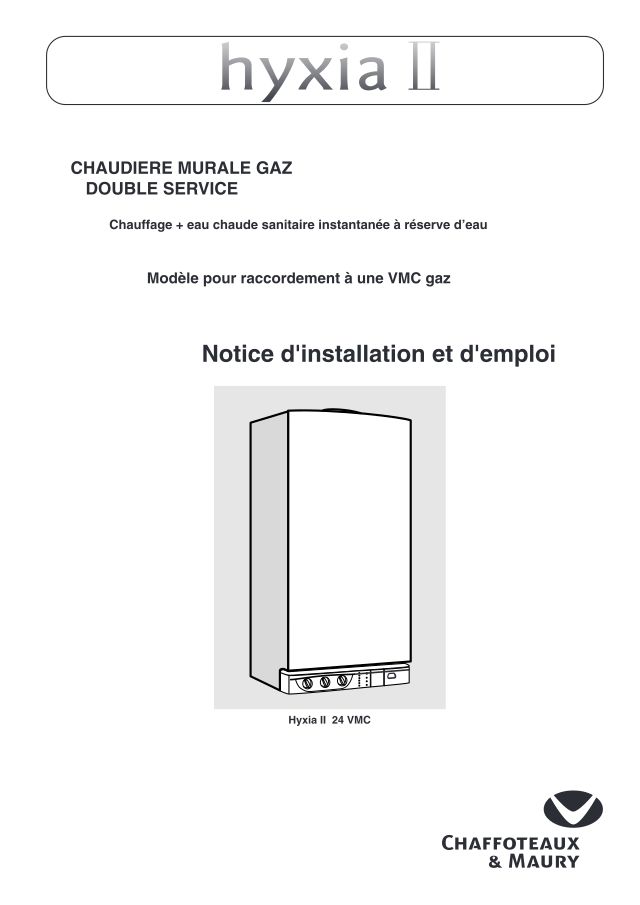 Première page : Notice d'installation Chaffoteaux HYXIA II 24 VMC N FR