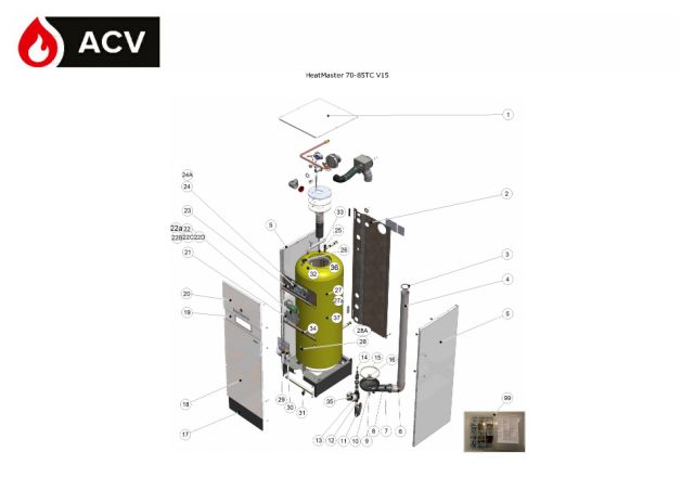 Première page : Pièces détachées ACV HeatMaster 85 TC V15