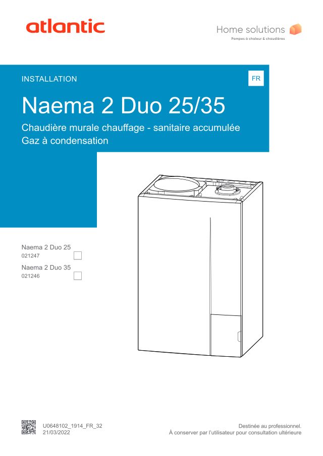 Premiere page : Notice d'installation Atlantic Naema 2 Duo 25 (021120)