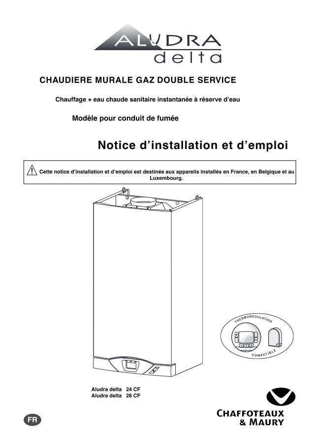 Première page : Notice d'installation Chaffoteaux ALUDRA DELTA 24 CF N FR